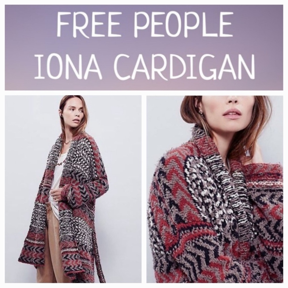 FREE PEOPLE “Iona” Knit Long Cardigan Duster Sweater Jacket